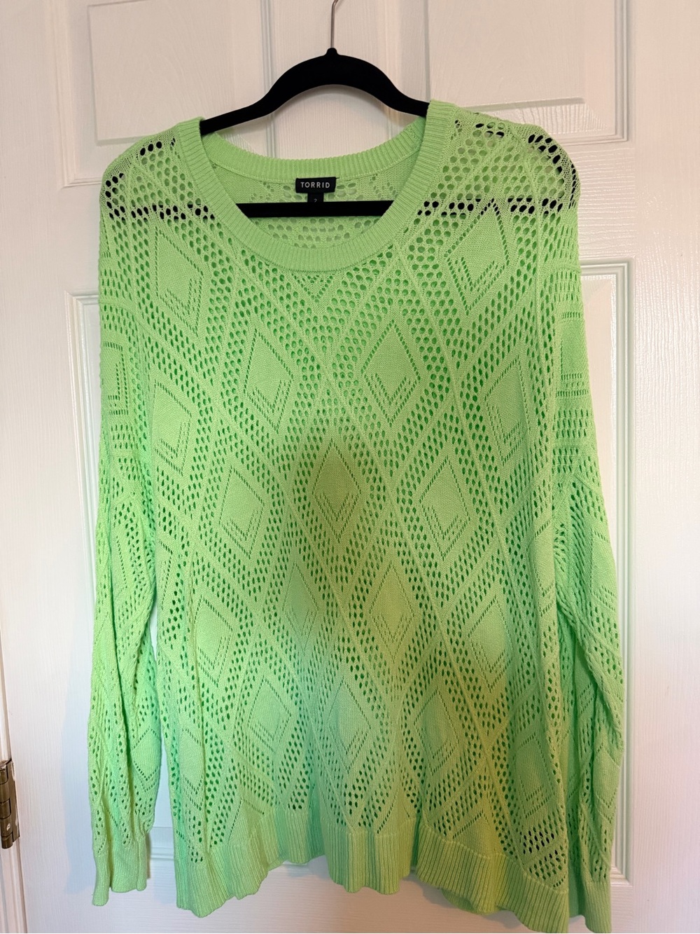 Torrid Lime Open-Knit Pointelle Sweater